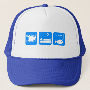 Casquette Mangez le bleu de poissons de sommeil
