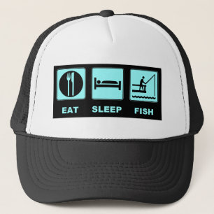 Casquette Mangez les cadeaux de pêche de poissons de sommeil