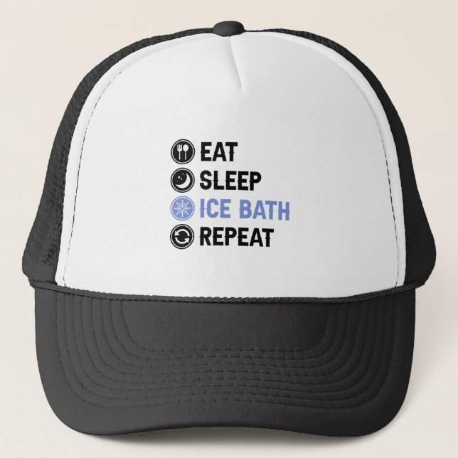 Casquette Mangez Sleep Bain De Glace Wim Hof Froid Douche Ic (Devant)
