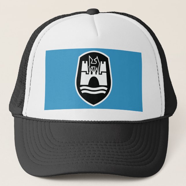 Casquette Manteau de Wolfsbourg des bras (blanc noir) (Devant)