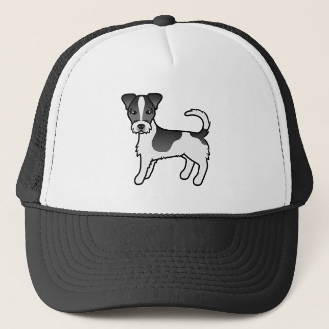 Casquette Manteau rond noir et blanc Jack Russell Terrier Ch (Devant)