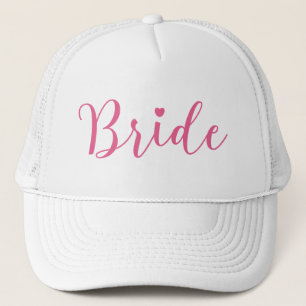 Casquette Manuscrit rose de jeune mariée simple et élégant