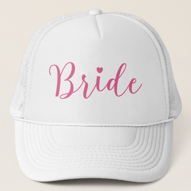 Casquette Manuscrit rose de jeune mariée simple et élégant (Devant)