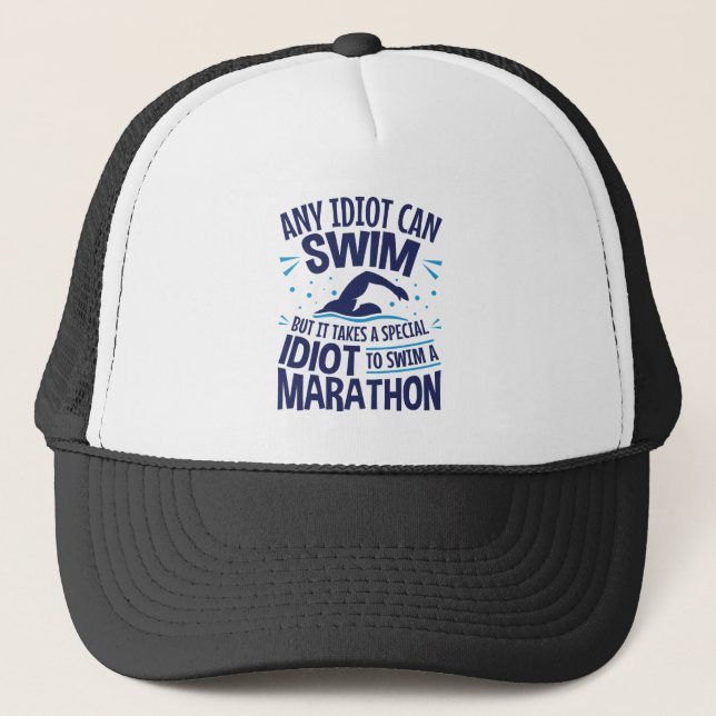 Casquette Marathon de natation Eau Ouverte Drôle Dire (Devant)