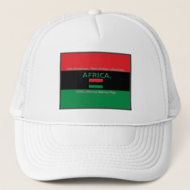 Casquette Marcus Garvey Couleurs Africaines Drapeau Trucker  (Devant)
