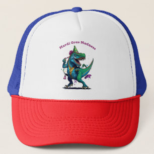Casquette Mardi Gras Madness T Rex Dinosaur Perle Mardi Graw