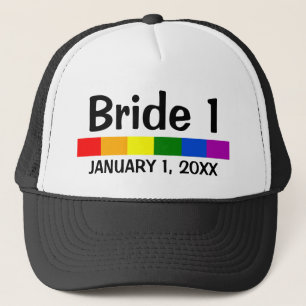 Casquette Mariage Arc-en-ciel Bannière de drapeau Mariée 1