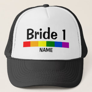 Casquette Mariage Arc-en-ciel Bannière Mariée 1 Nom
