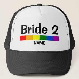 Casquette Mariage Arc-en-ciel Bannière Mariée 2 Nom