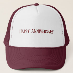 Casquette Mariage Joyeux Anniversaire Texte Couleur Maroon P