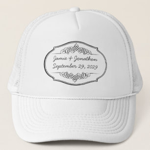 Casquette Mariages de typographie sur tableau noir