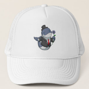 Casquette Marié de mariage de baleine fleur