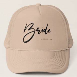 Casquette Mariée Chic Black Typographie Personnalisée