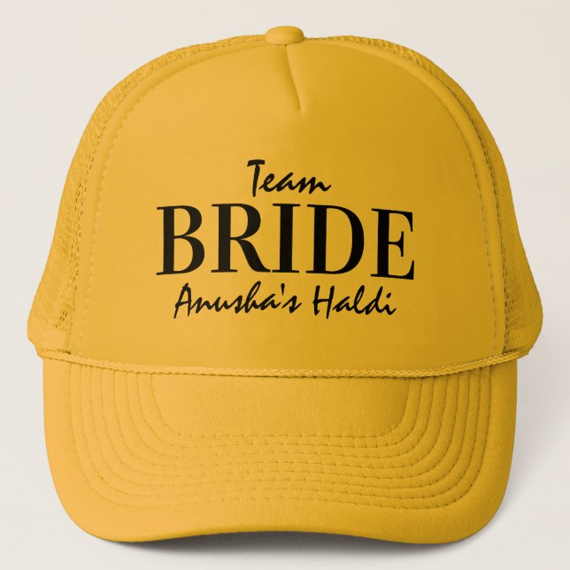 Casquette Mariée de l'équipe de cérémonie Haldi personnalisé (Devant)