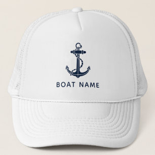 Casquette Marine Blue Ancre nautique Nom du bateau Croisière