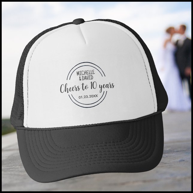 Casquette Maris noirs et blancs 10e anniversaire de Mariage (Créateur téléchargé)