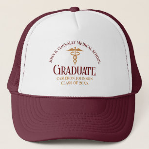 Casquette Maroon Gold Médicale School Graduable sur mesure