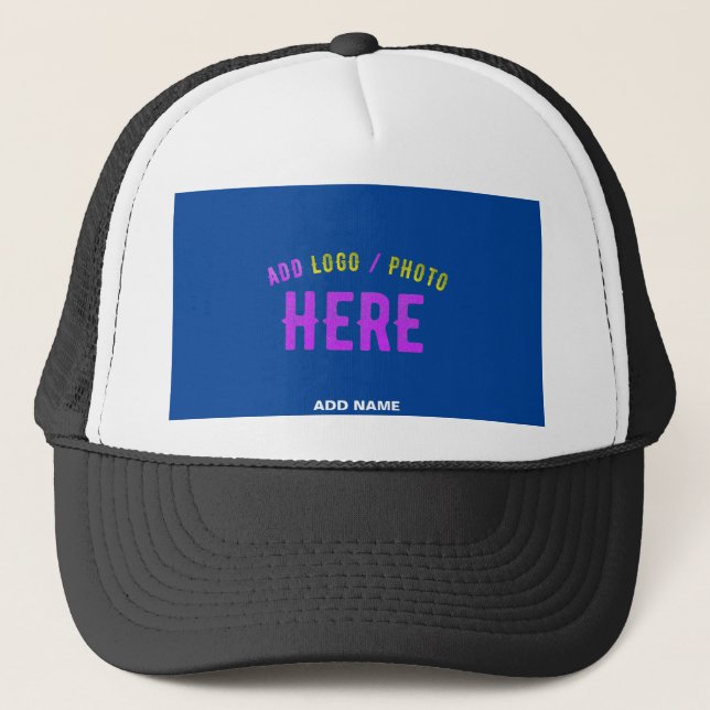 CASQUETTE MARQUE BLEUE BLANCHE BLANCHE STYLISÉE ET PERSONNAL (Devant)