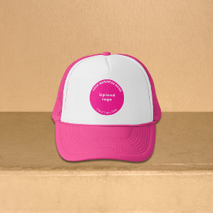 Casquette Marque d'affaires ronde sur chapeau de camion rose