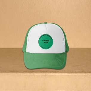 Casquette Marque d'affaires ronde sur vert et blanc
