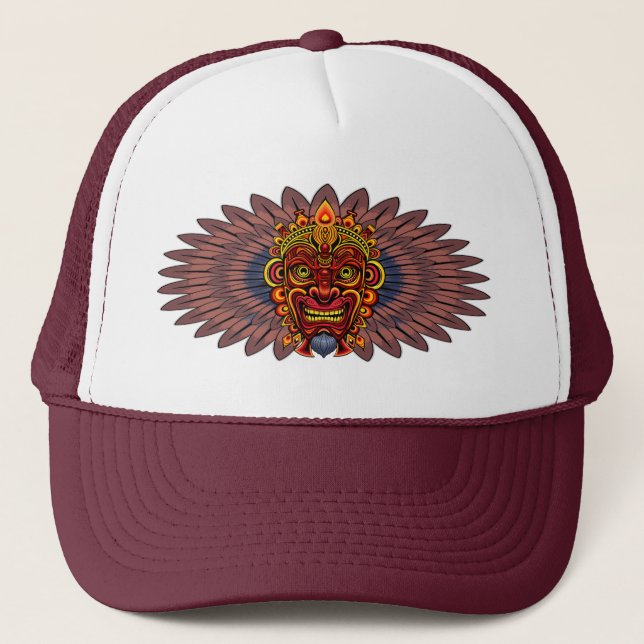 Casquette Masque rituel du roi guerrier tribal (Devant)