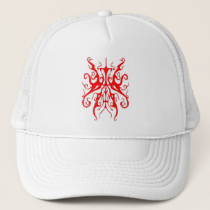 Casquette Masque Tribal Rouge Élégant Design Abstrait