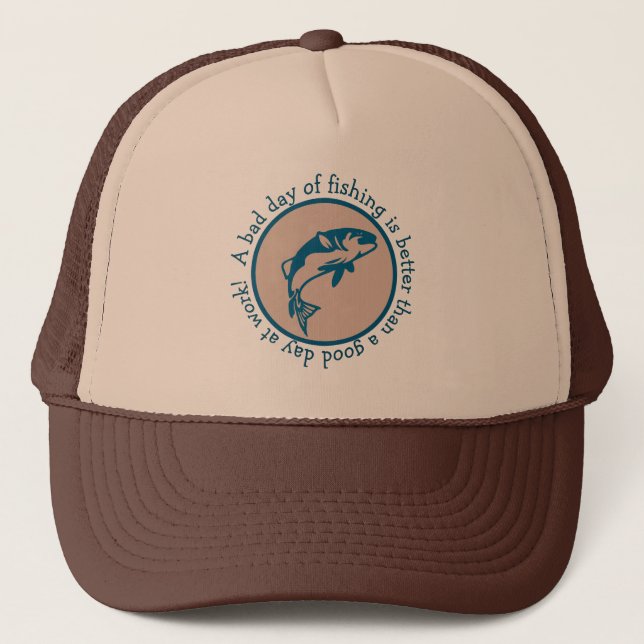 Casquette Mauvais jour de la pêche mieux que le beau jour au (Devant)