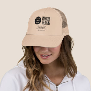 Casquette Médias sociaux QR Code rose moderne Logo d'entrepr