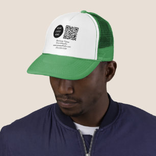 Casquette Médias sociaux QR Code Vert Moderne Logo d'entrepr