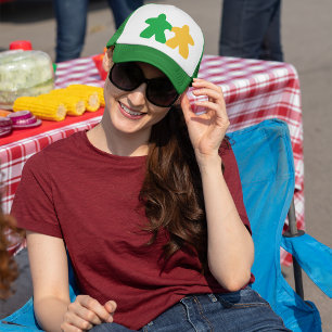 Casquette Meeples en amour, chapeau vert et jaune