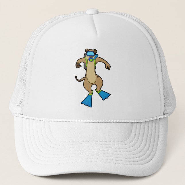 Casquette Meerkat à la plongée avec lunettes de natation (Devant)