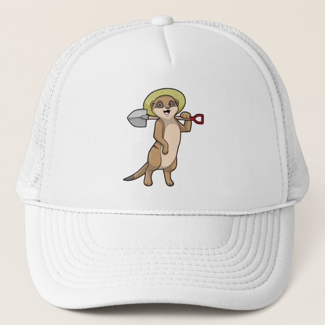 Casquette Meerkat en tant que fermier avec Shovel (Devant)