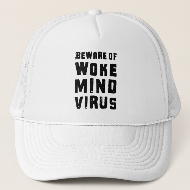 Casquette Méfiez-vous du virus Woke Mind Couleurs personnali (Devant)
