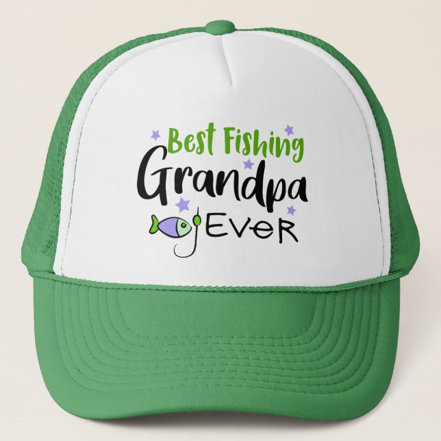 Casquette Meilleur grand-père de pêche Fête des pères jamais (Devant)