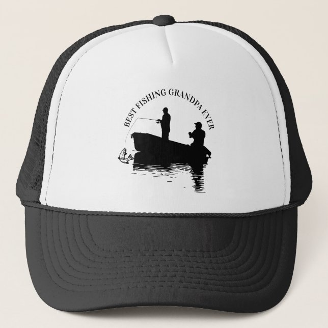 Casquette Meilleur grand-père de pêche Fête des pères jamais (Devant)
