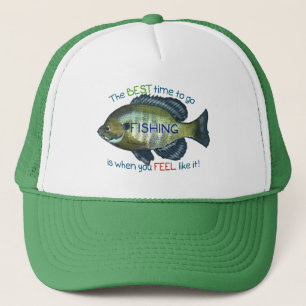 Casquette Meilleur moment pour aller à la pêche Poisson Bl