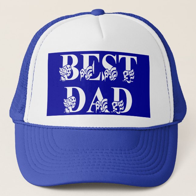 Casquette Meilleur papa, Drapeau White Text (Devant)