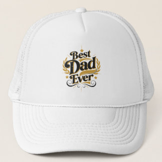 Casquette Meilleur Papa Ever - Chapeau de Trucker Élégant Or
