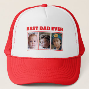 Casquette Meilleur papa jamais 3 photo rouge blanc