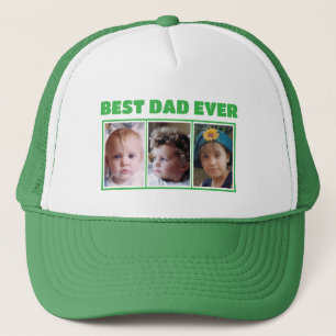 Casquette Meilleur papa jamais 3 photo vert blanc
