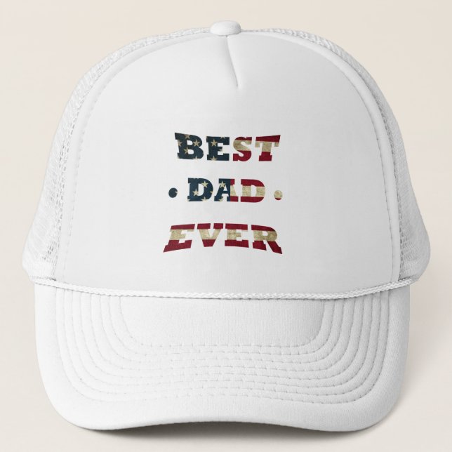Casquette Meilleur papa jamais avec nous drapeau américain (Devant)