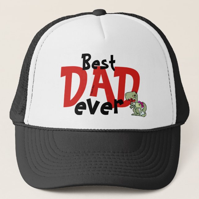 Casquette Meilleur papa Jamais Rouge Texte Noir Bébé Fille P (Devant)