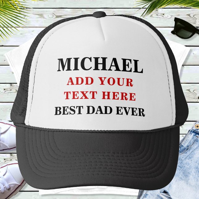 Casquette Meilleur Papa Jamais Texte Personnalisé Chapeau Tr (Créateur téléchargé)