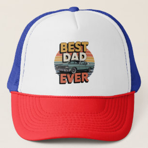 Casquette Meilleur Papa Retro Vintage Muscle Car Sarcelle