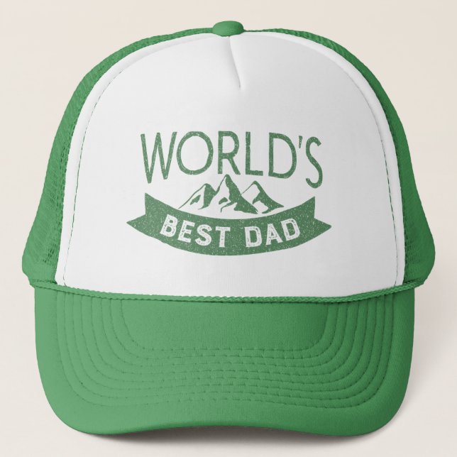 Casquette Meilleur papa typographie Fête des pères verte (Devant)