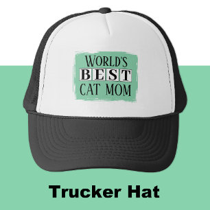 Casquette Meilleure maman chat noir vert