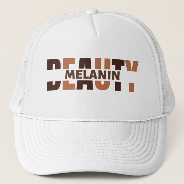 Casquette Melanin Beauté Black Histoire Mois Trucker Chapeau (Devant)