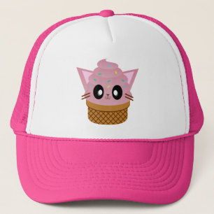 Casquette meow de chat de crème glacée de cône de minou d
