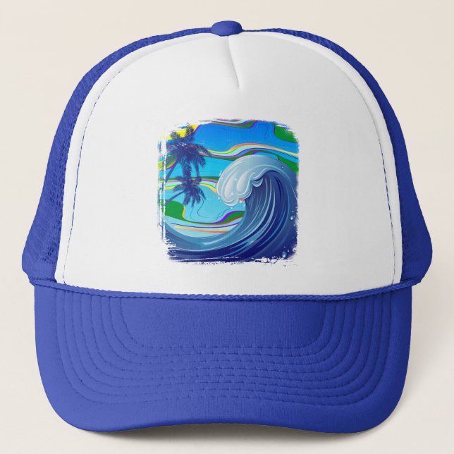 Casquette Mer Océan Grande Vague Eau (Devant)