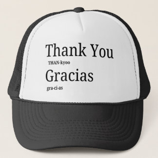 Casquette Merci Gracias Bilingue Apprendre l'anglais espagno